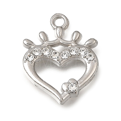 Alloy Micro Pave Clear Cubic Zirconia Pendants CU-CBA15BE-01P-1