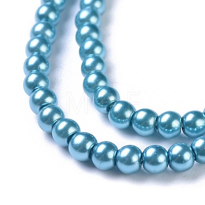 Eco-Friendly Dyed Glass Pearl Round Beads Strands HY-A002-3mm-RB073N-1
