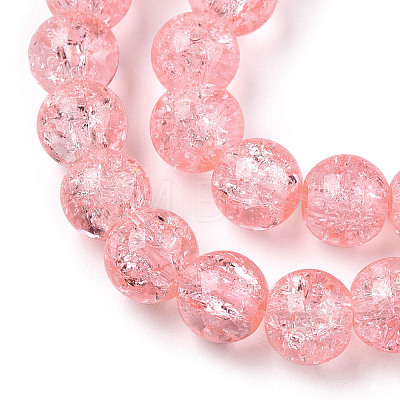 Spray Painted Crackle Glass Beads Strands CCG-Q001-8mm-03-1