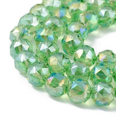 Transparent Electroplate Glass Beads Strands EGLA-F154-AB01-1