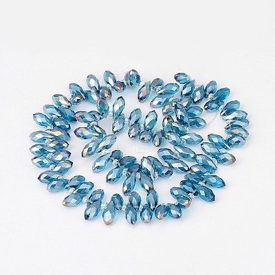 Electroplate Glass Beads Strands X-EGLA-J068-AB08-1