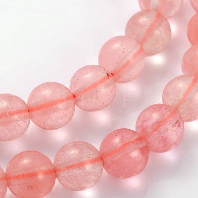 Cherry Quartz Glass Beads Strands X-GSR6mmC054-1