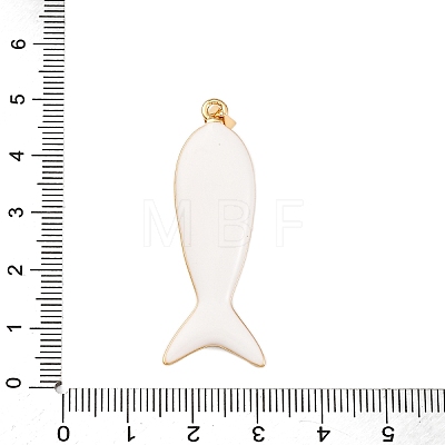 Fish Brass Micro Pave Cubic Zirconia Pendants KK-K408-49G-02-1
