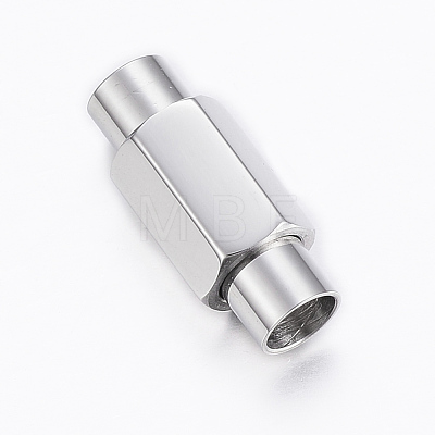 Tarnish Resistant Smooth 304 Stainless Steel Magnetic Clasps with Glue-in Ends STAS-H402-63P-5mm-1