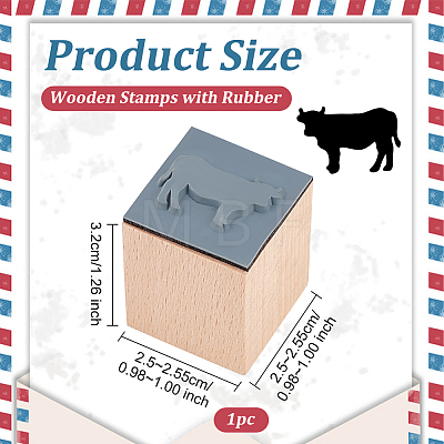 Wooden Stamps with Rubber DIY-WH0002-65B-1