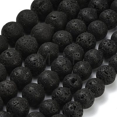 Natural Lava Rock Round Beads Strands G-M169-20mm-03-1
