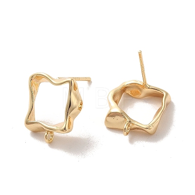 Golden Brass Stud Earring Findings KK-P253-01C-G-1