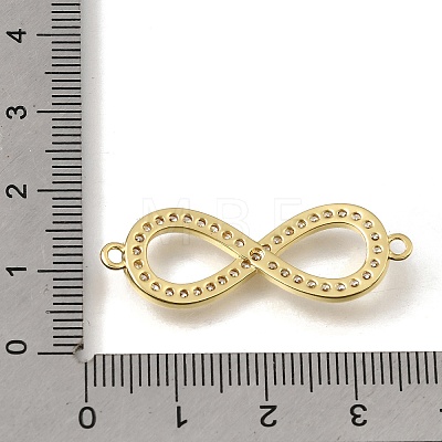Brass Micro Pave Clear Cubic Zirconia Infinity Links Connector Charms KK-C262-29G-1