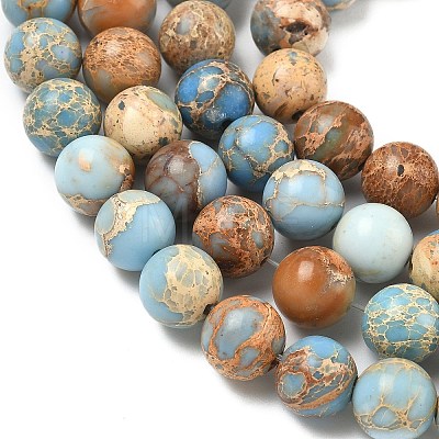 Natural Imperial Jasper Beads Strands G-I122-8mm-13-1
