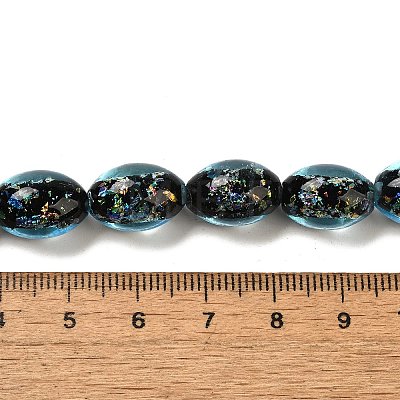 Handmade Dichroic Foil Glass Beads Strands DICH-U001-12H-1