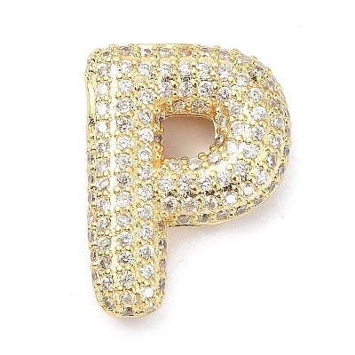 Rack Plating Brass Micro Pave Cubic Zirconia Pendants KK-Q790-01P-G-1