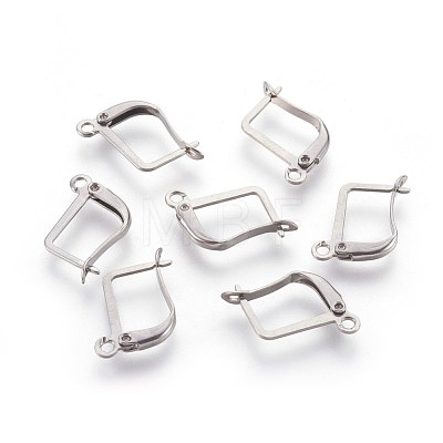 304 Stainless Steel Hoop Earring Findings with Latch Back Closure STAS-F188-06P-1