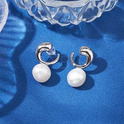 Natural Pearl Ear Studs EJEW-P286-53P-1