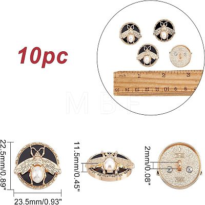  10Pcs Alloy Enamel Button FIND-NB0002-75-1