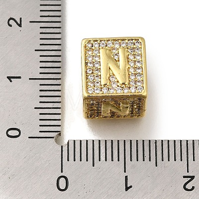 Brass Cubic Zirconia Beads KK-Q818-01N-G-1