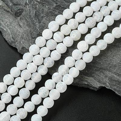 Natural Weathered Agate Beads Strands G-G589-8mm-03-1