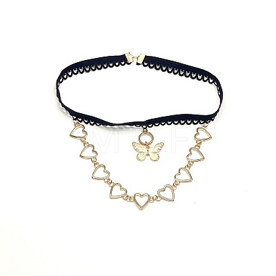 Butterfly Heart Tassel Alloy Thigh Chain WG0B5AC-01-1