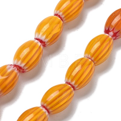 Handmade Millefiori Lampwork Beads Strands LAMP-F035-12J-1