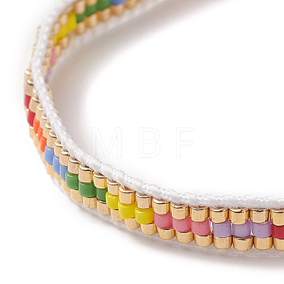 Handmade Japanese Seed Braided Bead Bracelet BJEW-MZ00017-01-1