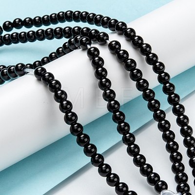 Natural Black Onyx Beads Strands G-Z024-02C-1