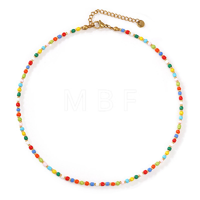 Summer Colorful Glass Seed Beaded Necklaces for Women OL9548-2-1