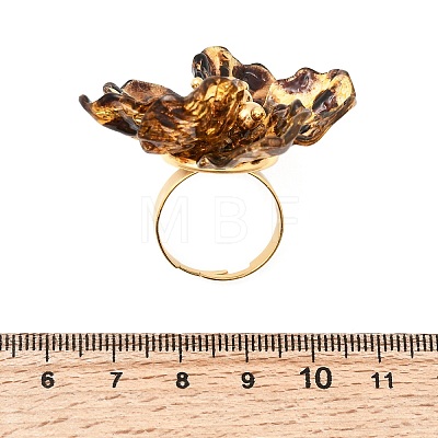 Flower 304 Stainless Steel Finger Rings for Women RJEW-A294-04G-1