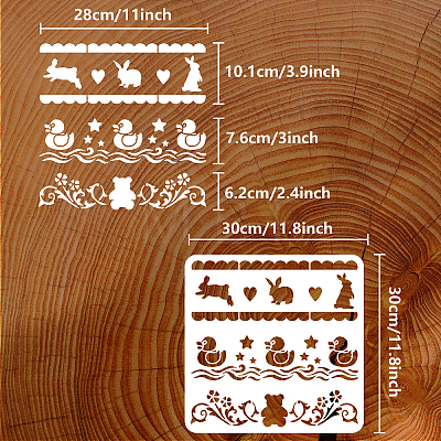 PET Hollow Out Drawing Painting Stencils DIY-WH0391-0329-1