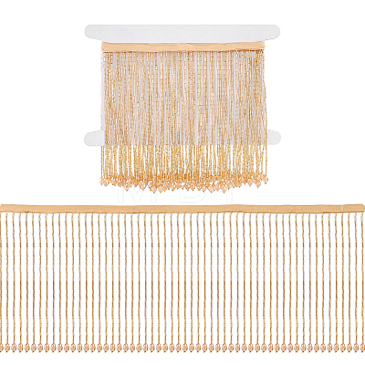 1 Yard Glass Beaded Tassel Ribbon DIY-FG0010-38E-1