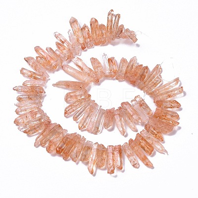Natural Crackle Quartz Crystal Dyed Beads Strands G-I345-05H-1