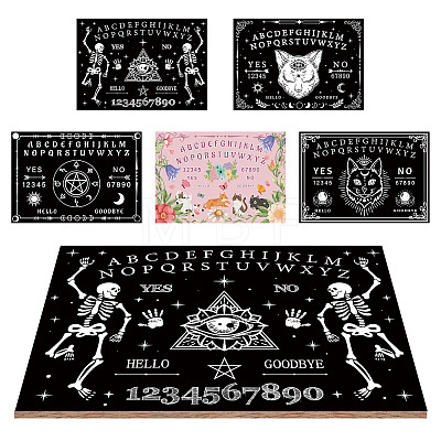 Printed Wood Pendulum Dowsing Divination Board Set DJEW-WH0324-073-1