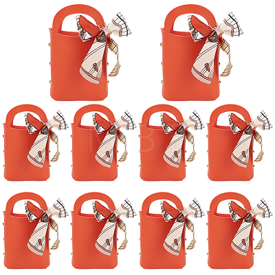 10 Bags PU Leather Wedding Candy Tote Boxes CON-CL0001-20B-1