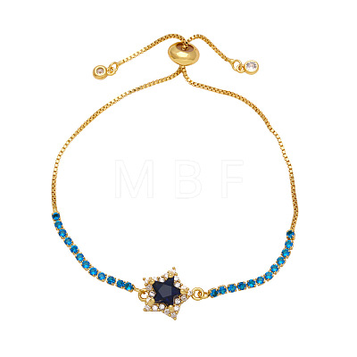 Adjustable Brass Box Chain Slider Bracelets WGB5F0D-02-1
