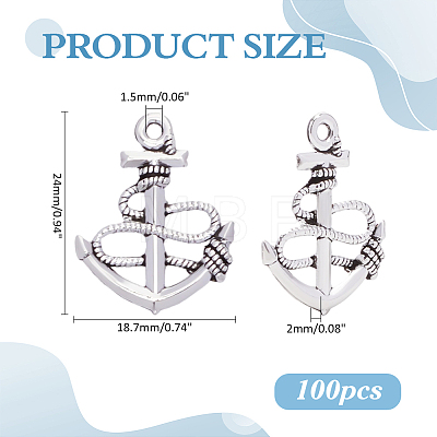 100Pcs Tibetan Style Zinc Alloy Pendants TIBEP-ME0001-19-1