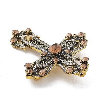 Cross Alloy Rhinestone Brooches JEWB-Q006-02A-1