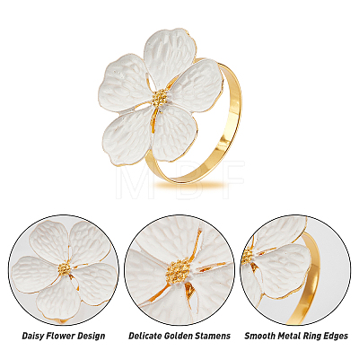 Fingerinspire Flower-shaped Alloy Napkin Rings AJEW-FG0001-67-1