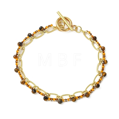 Brass Oval Link Chains Bracelets BJEW-MZ00348-1