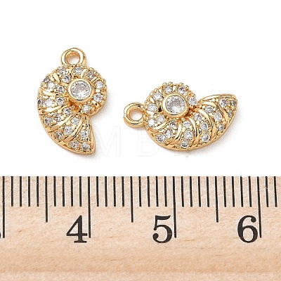 Brass Micro Pave Clear Cubic Zirconia Charms KK-P355-01C-G-1