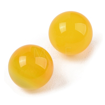 Natural Yellow Agate No Hole Sphere Beads G-K353-04A-28-1