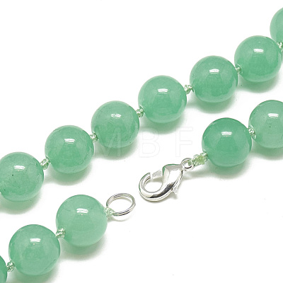 Natural Malaysia Jade Beaded Necklaces NJEW-S405-18-1