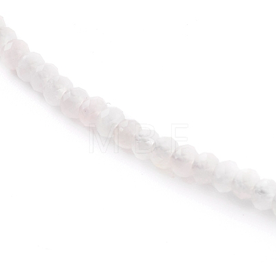 Rondelle Natural Rose Quartz Beaded Necklaces NJEW-JN03404-02-1