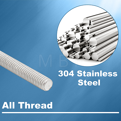 304 Stainless Steel M5 Full Screw Threaded Rod FIND-WH0290-51P-1