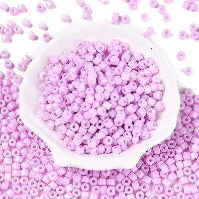 Opaque Baking Paint Glass Seed Beads SEED-T008-02S-1