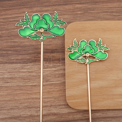 Flower Alloy Enamel Hair Stick Finding PW-WG0A83D-08-1