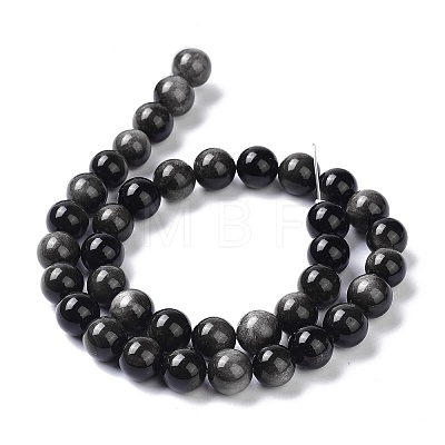 Natural Silver Obsidian Beads Strands X-G-D083-01C-1