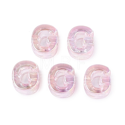 UV Plating Transparent Acrylic European Beads OACR-M027-02G-01-1