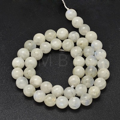 Round Grade A Natural Rainbow Moonstone Bead Strands G-M304-06-8.5mm-1