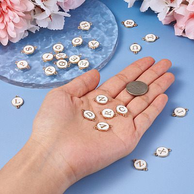 26Pcs Alloy Enamel Letter A~Z Connector Charms FIND-TAC0028-14A-1