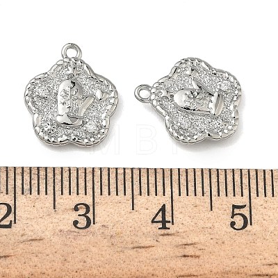 Christmas Brass Micro Pave Clear Cubic Zirconia Pendants KK-A280-03E-P-1