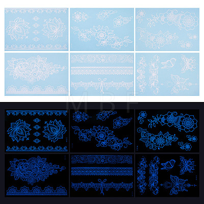 6 Sheets Luminous Paper Tattoo Stickers STIC-TAC0001-007B-1