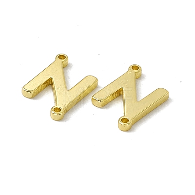 Rack Plating Brass Letter Connector Charms KK-C007-38G-N-1